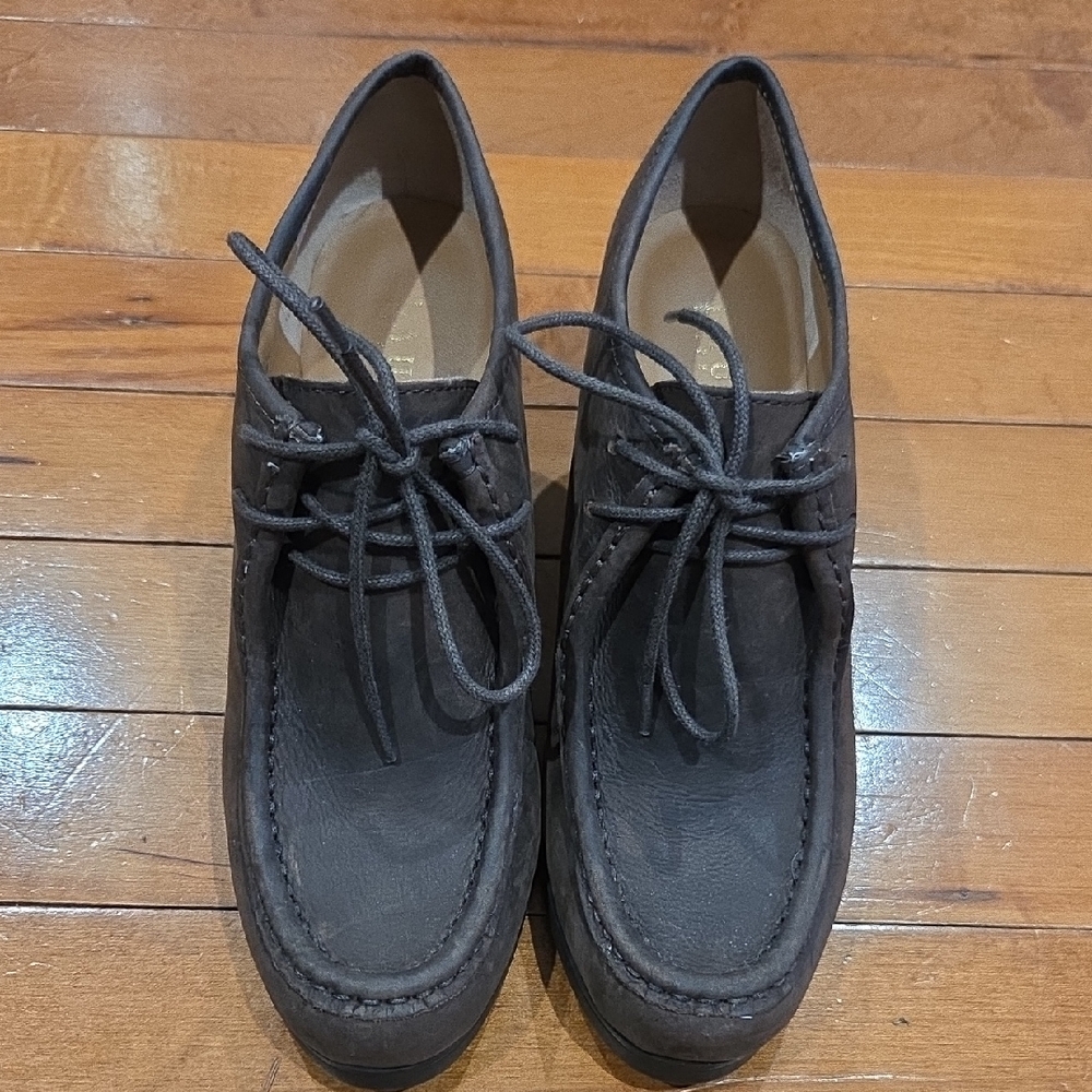 Lauren Ralph Lauren Denver Women's Dark Brown Leather Chukka Wedge Size 6
